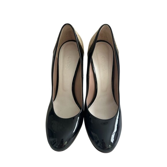 SEE BY CHLOE Colorblock Leather Round Toe Heels Size 38.5 - Picture 4 of 8